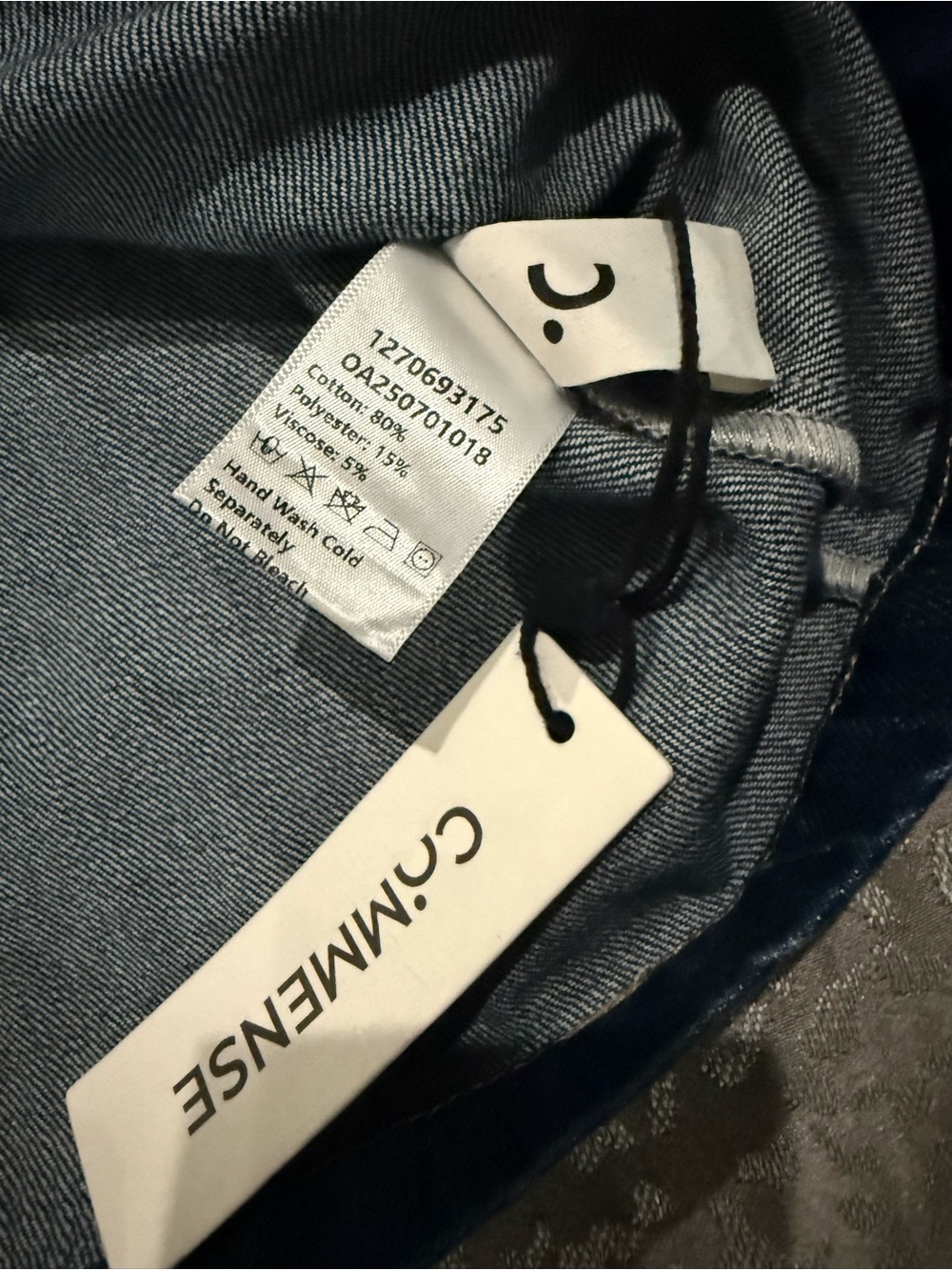Commense Metal Detail Denim Sleeveless Mini Dress - XL - Picture 9 of 13